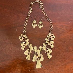 Vintage Gold-tone necklace and matching earrings